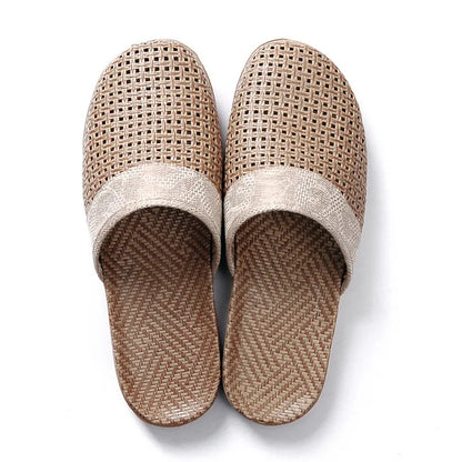 Kapcie unisex | tkany len, antypoślizgowa podeszwa