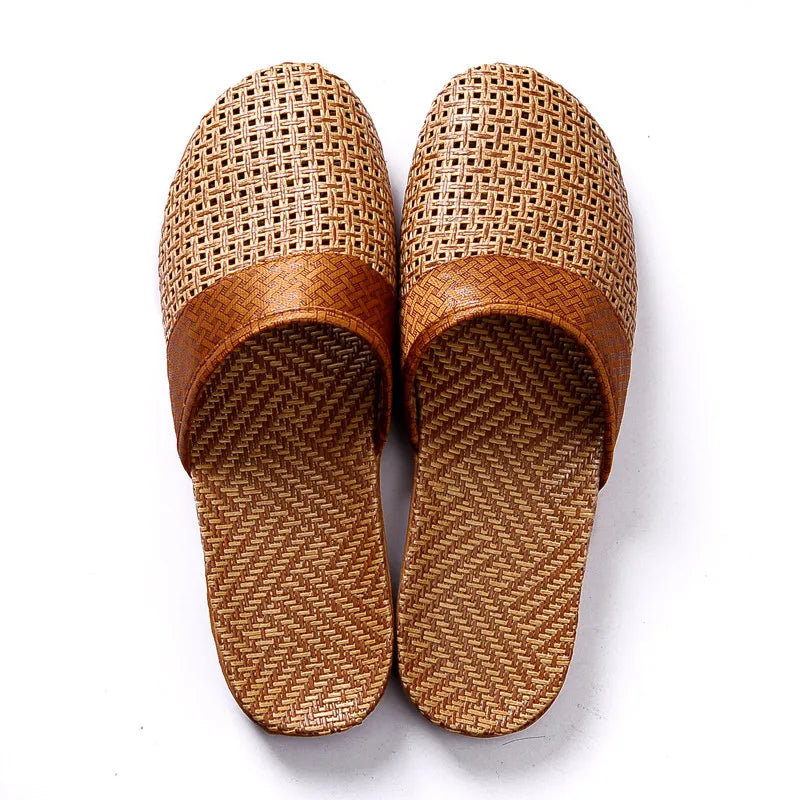 Kapcie unisex | tkany len, antypoślizgowa podeszwa