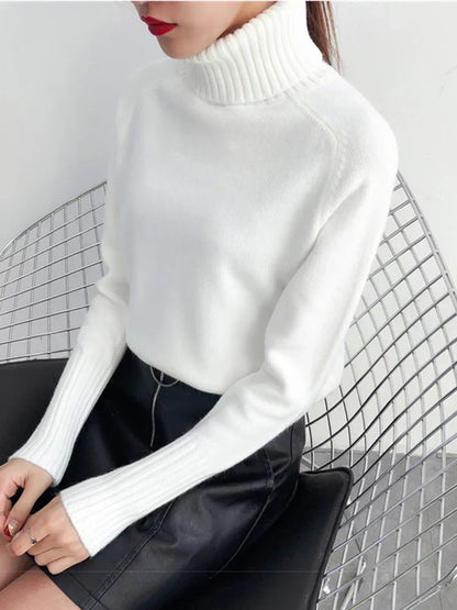 Sweter damski | golf, prążkowany splot