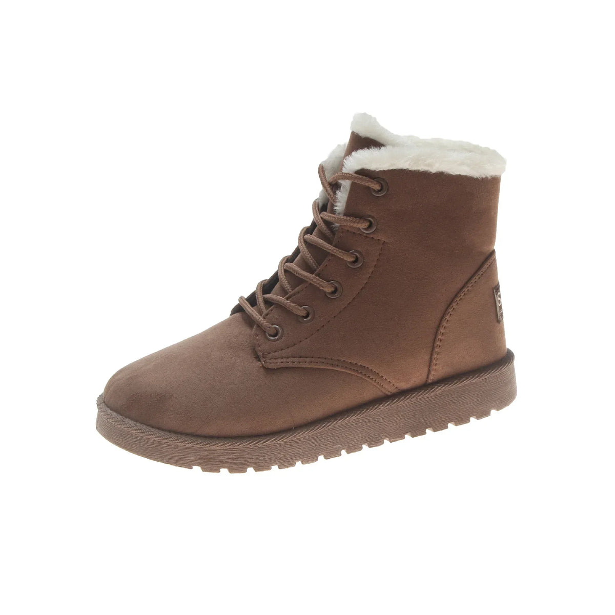 Buty zimowe damskie | futerko, sznurowanie