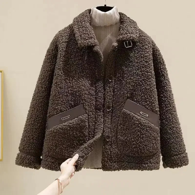 Kurtka damska | teddy, oversize