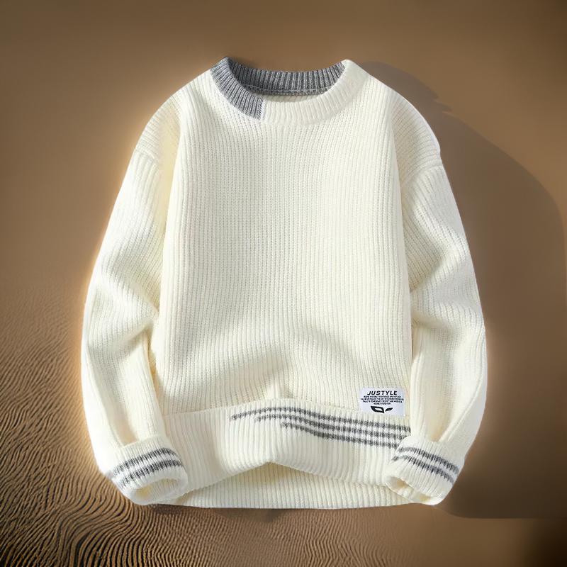 Sweter męski | okrągły dekolt, klasyczny krój