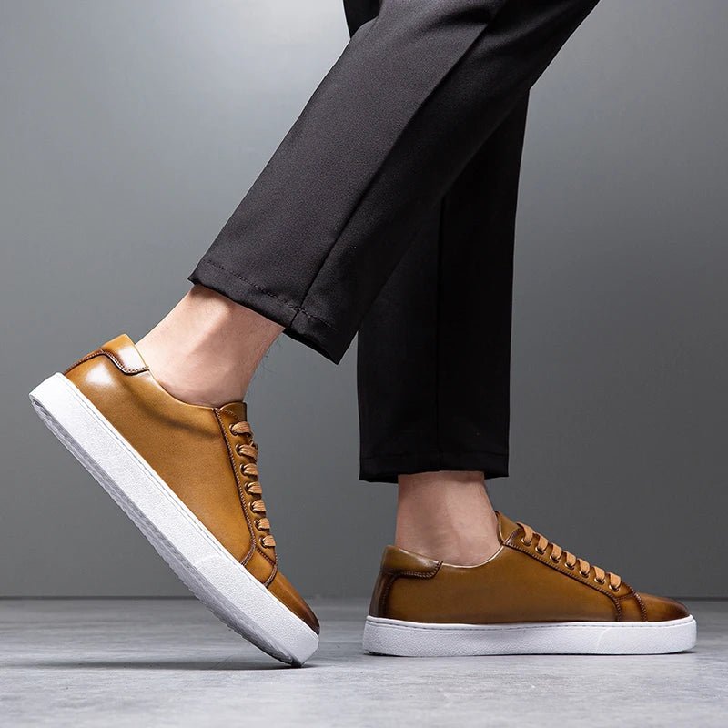 Sneakersy męskie skórzane | wyściełana wkładka
