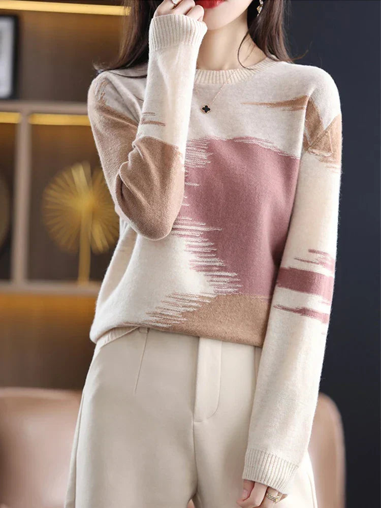 Sweter damski | tie-dye, prosty krój