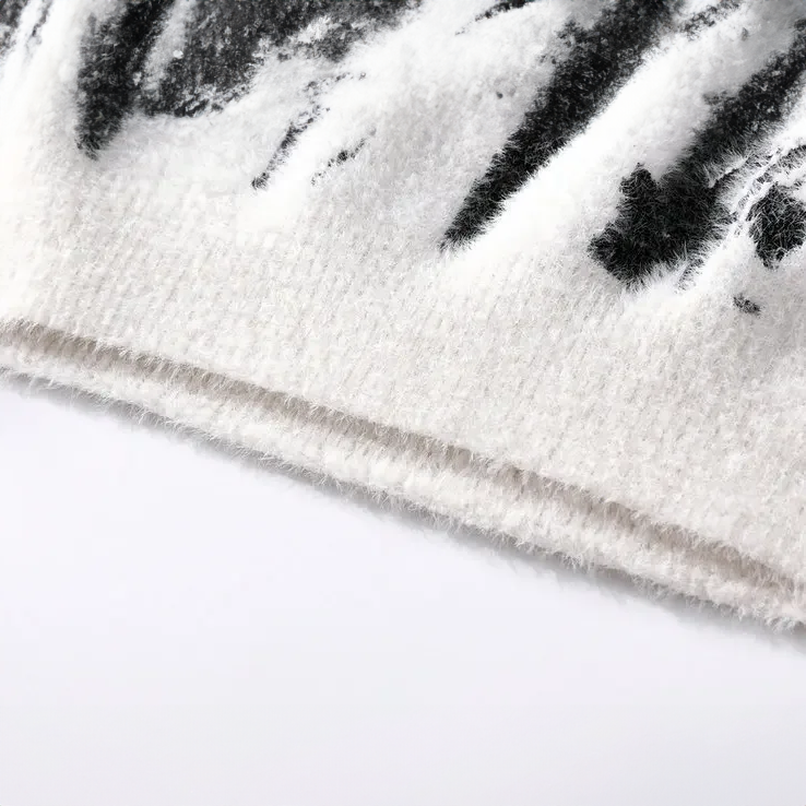 Sweter męski | abstrakcyjny wzór, luźny krój