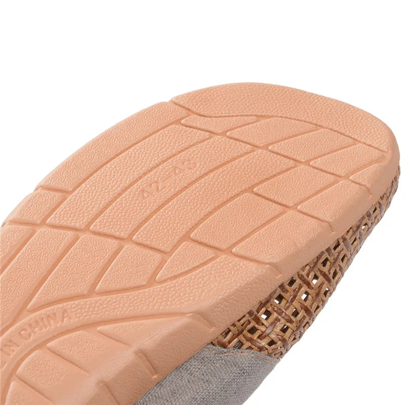 Kapcie unisex | tkany len, antypoślizgowa podeszwa