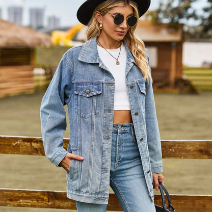 Kurtka damska | jeansowa, oversize