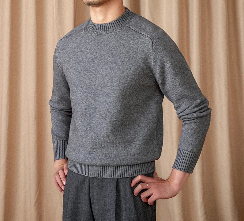 Sweter męski | zimowy, okrągły dekolt