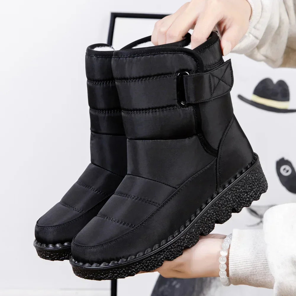 Buty zimowe damskie | wodoodporne, zapięcie na rzep