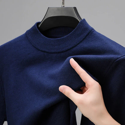 Sweter męski | prążkowany dekolt, dopasowany krój