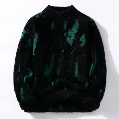 Sweter męski | abstrakcyjny wzór, luźny krój