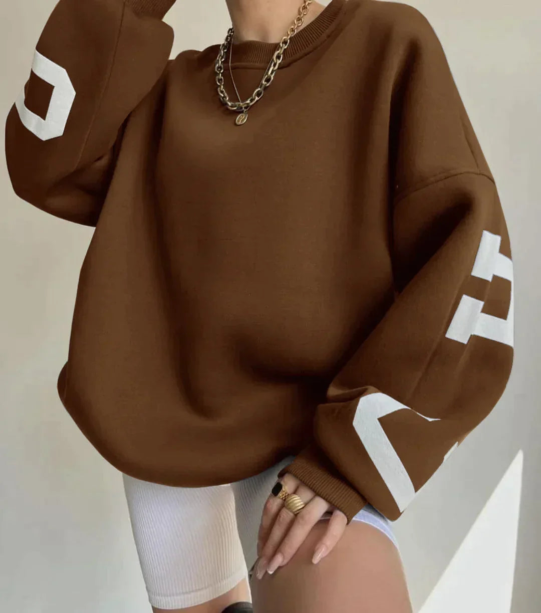 Bluza damska | graficzne rękawy, krój oversize