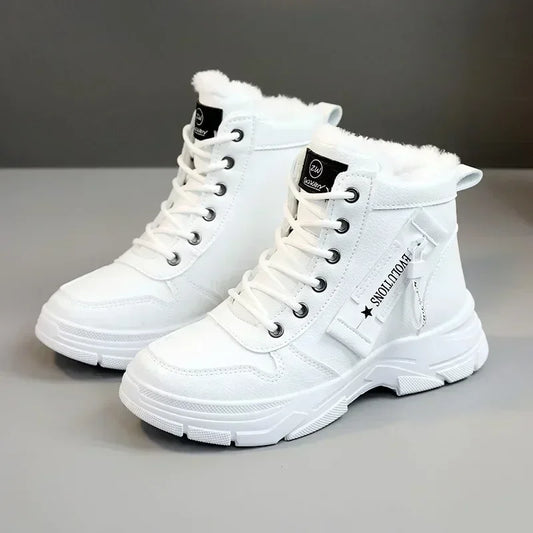 Buty zimowe damskie | futerko, wysoka cholewka