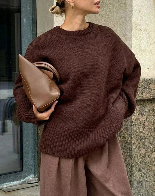 Sweter damski | oversize, dekolt