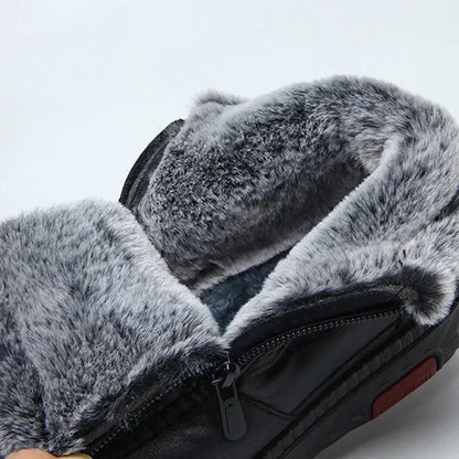 Buty zimowe damskie | futerko, szeroki nosek