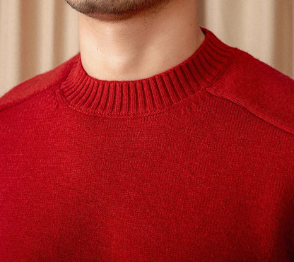Sweter męski | zimowy, okrągły dekolt