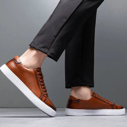 Sneakersy męskie skórzane | wyściełana wkładka