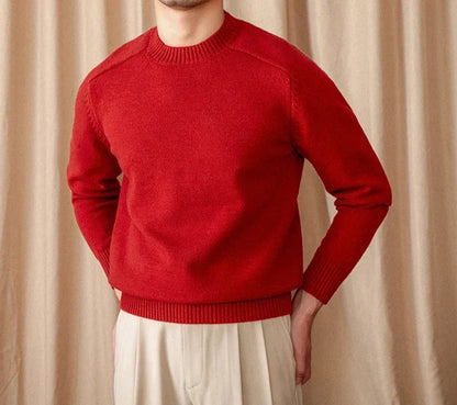 Sweter męski | zimowy, okrągły dekolt