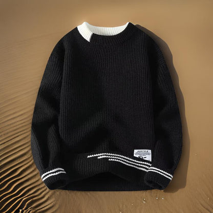 Sweter męski | okrągły dekolt, klasyczny krój