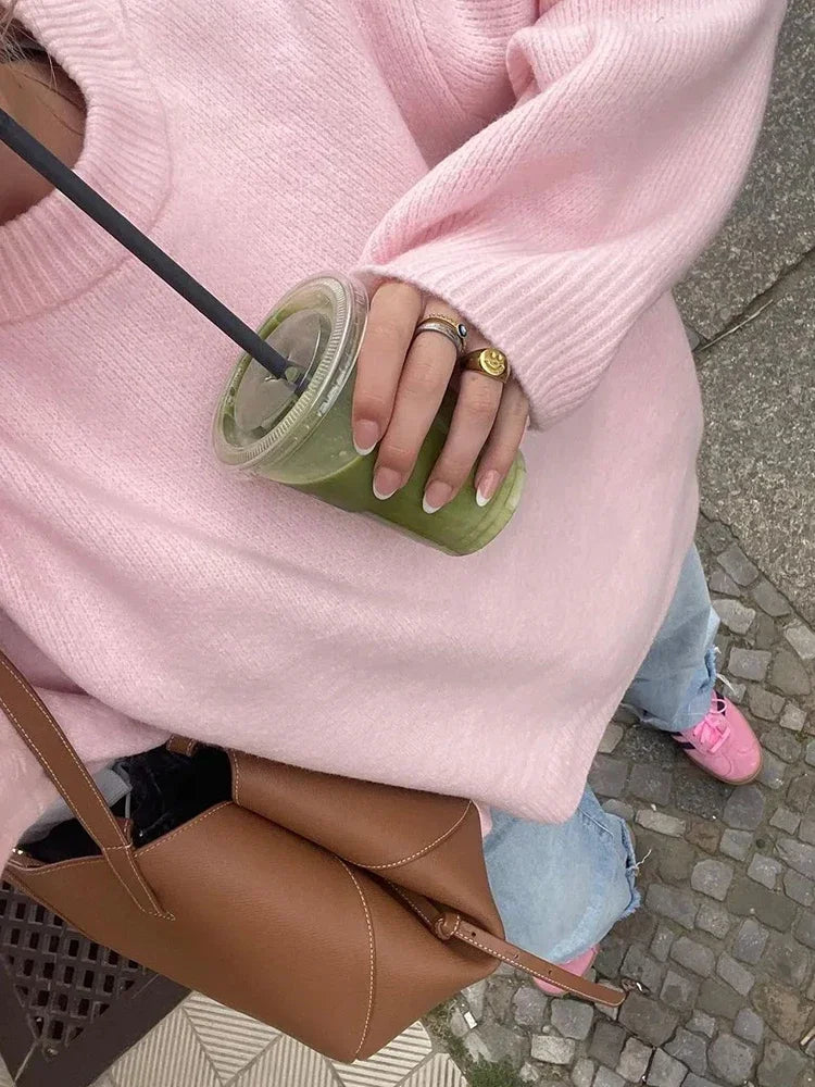 Sweter damski | oversize, miękki materiał