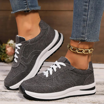 Sneakersy damskie | denim, wsuwane