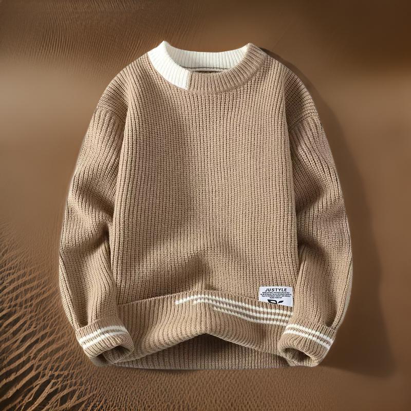 Sweter męski | okrągły dekolt, klasyczny krój