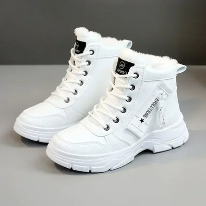 Buty zimowe damskie | futerko, wysoka cholewka
