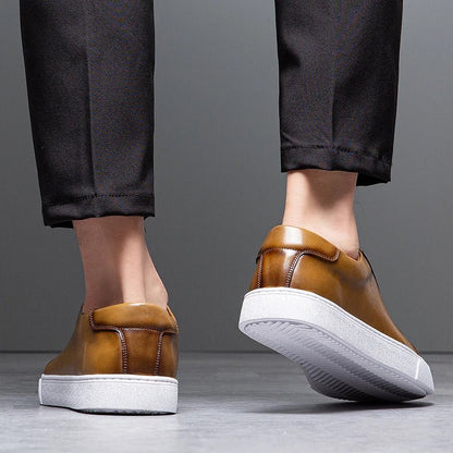 Sneakersy męskie skórzane | wyściełana wkładka