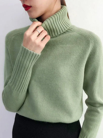 Sweter damski | golf, prążkowany splot