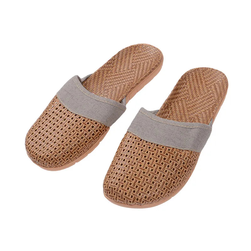 Kapcie unisex | tkany len, antypoślizgowa podeszwa