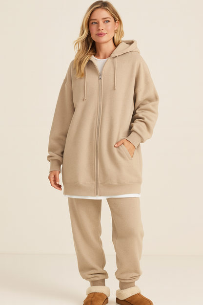 Bluza damska | wydłużony oversize, pełny zamek