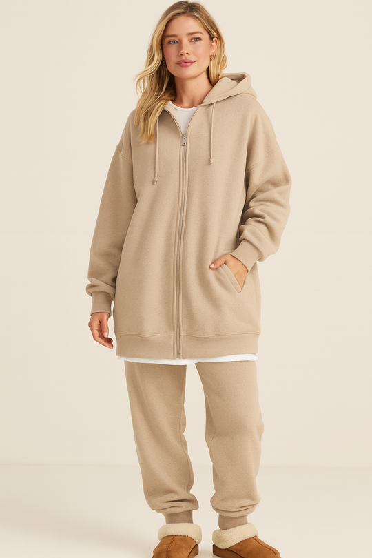 Bluza damska | wydłużony oversize, pełny zamek