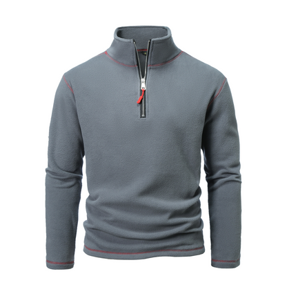 Pulower męski | demi-zip, kontrastowe szwy