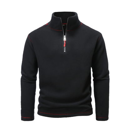 Pulower męski | demi-zip, kontrastowe szwy