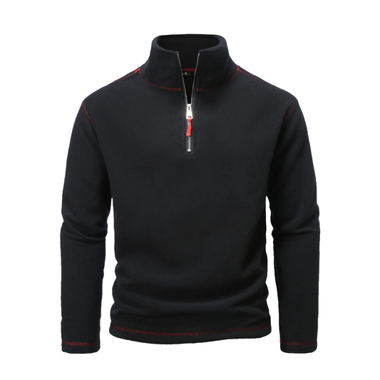 Pulower męski | demi-zip, kontrastowe szwy
