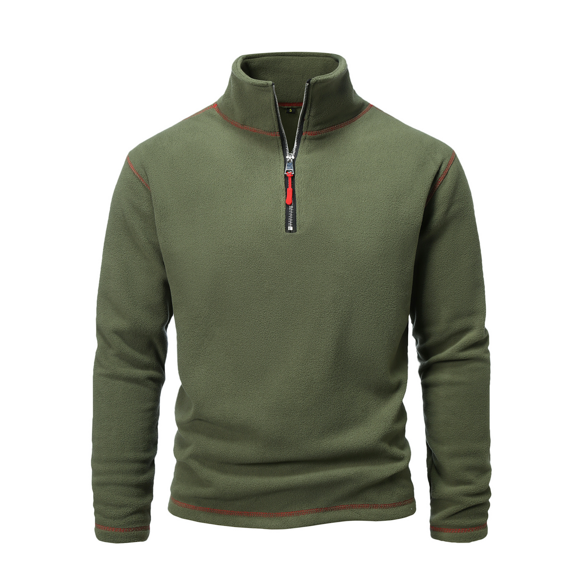 Pulower męski | demi-zip, kontrastowe szwy