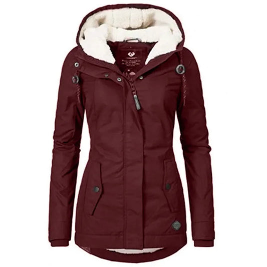 Parka damska | wodoodporna, futerko