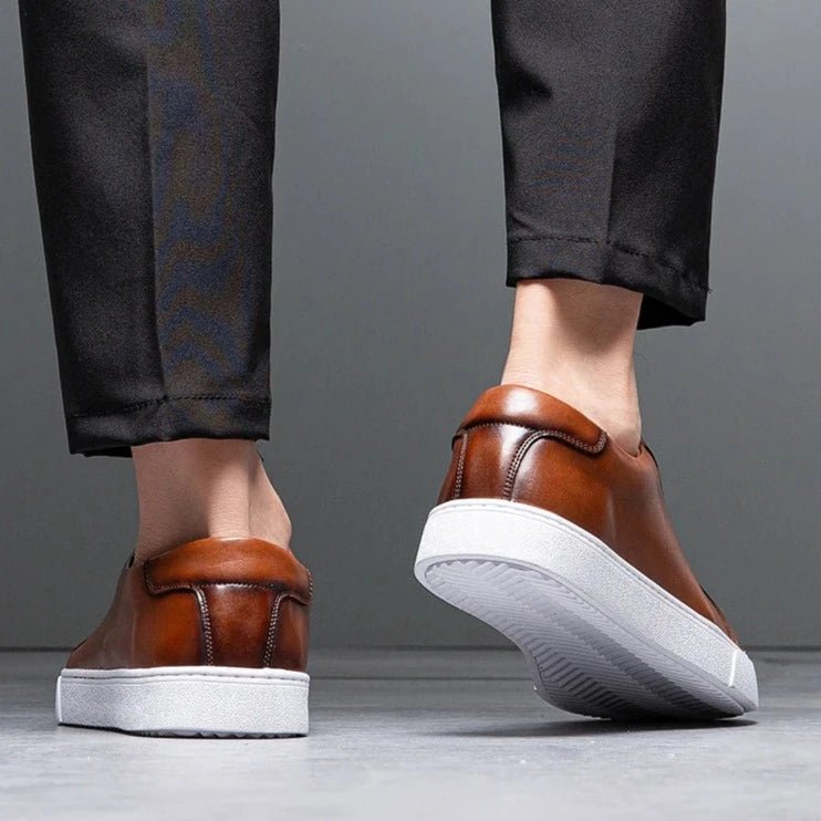 Sneakersy męskie skórzane | wyściełana wkładka