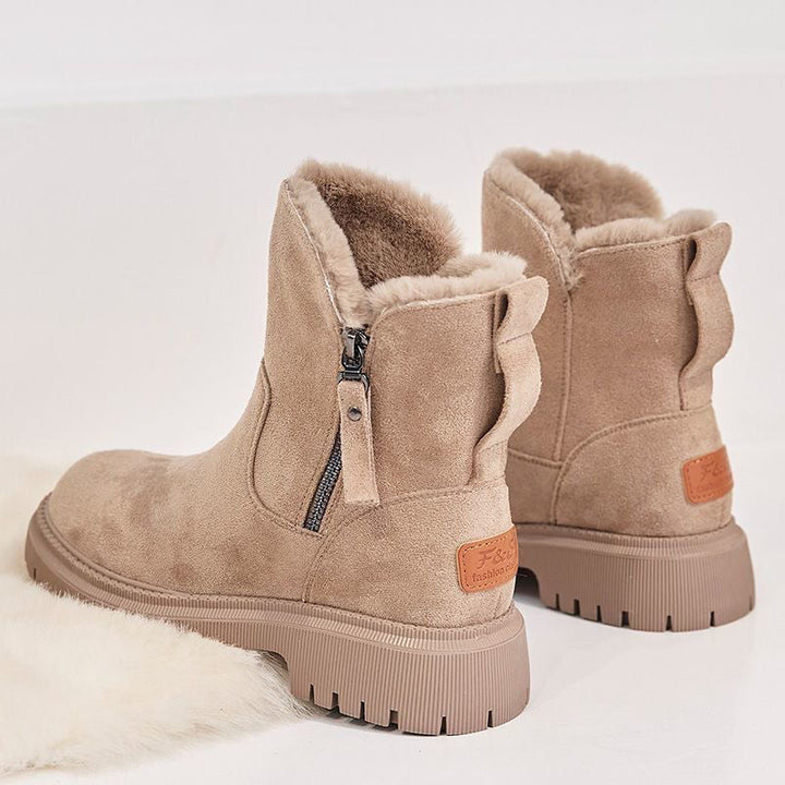 Botki damskie | sztuczne futro, duże rozmiary