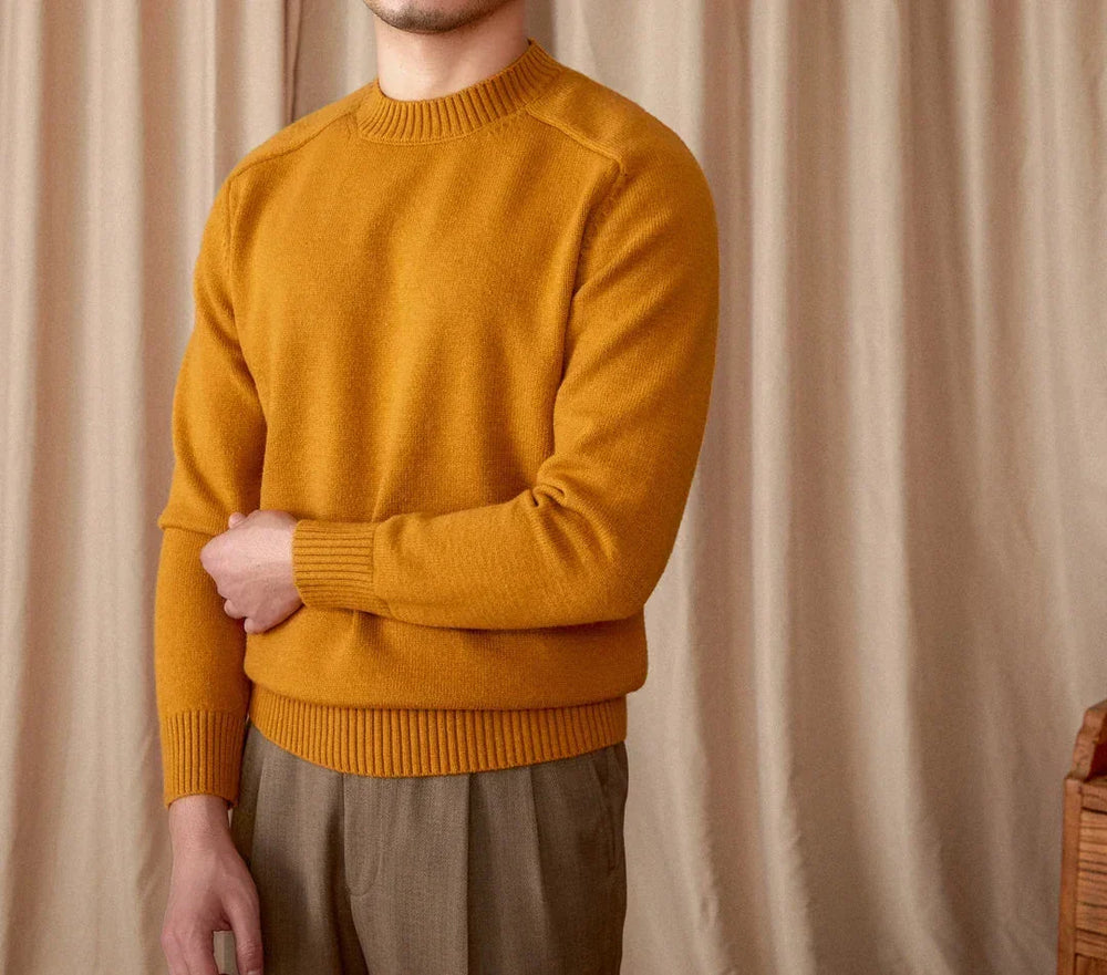 Sweter męski | zimowy, okrągły dekolt