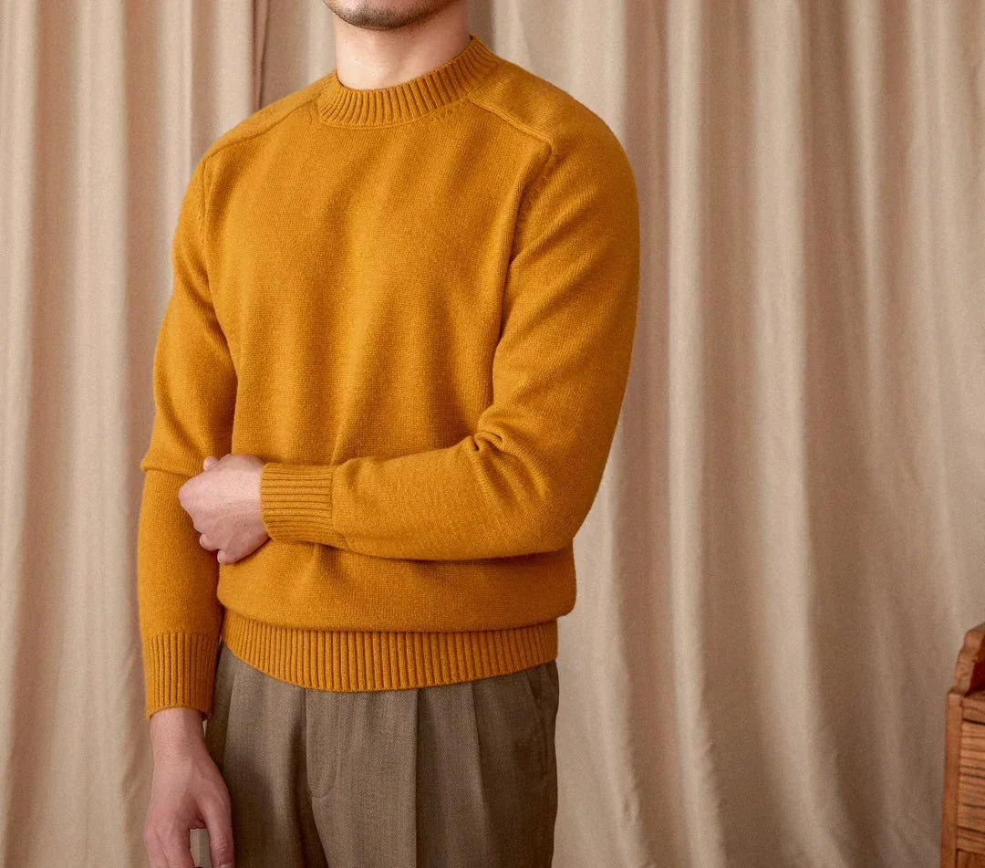 Sweter męski | zimowy, okrągły dekolt