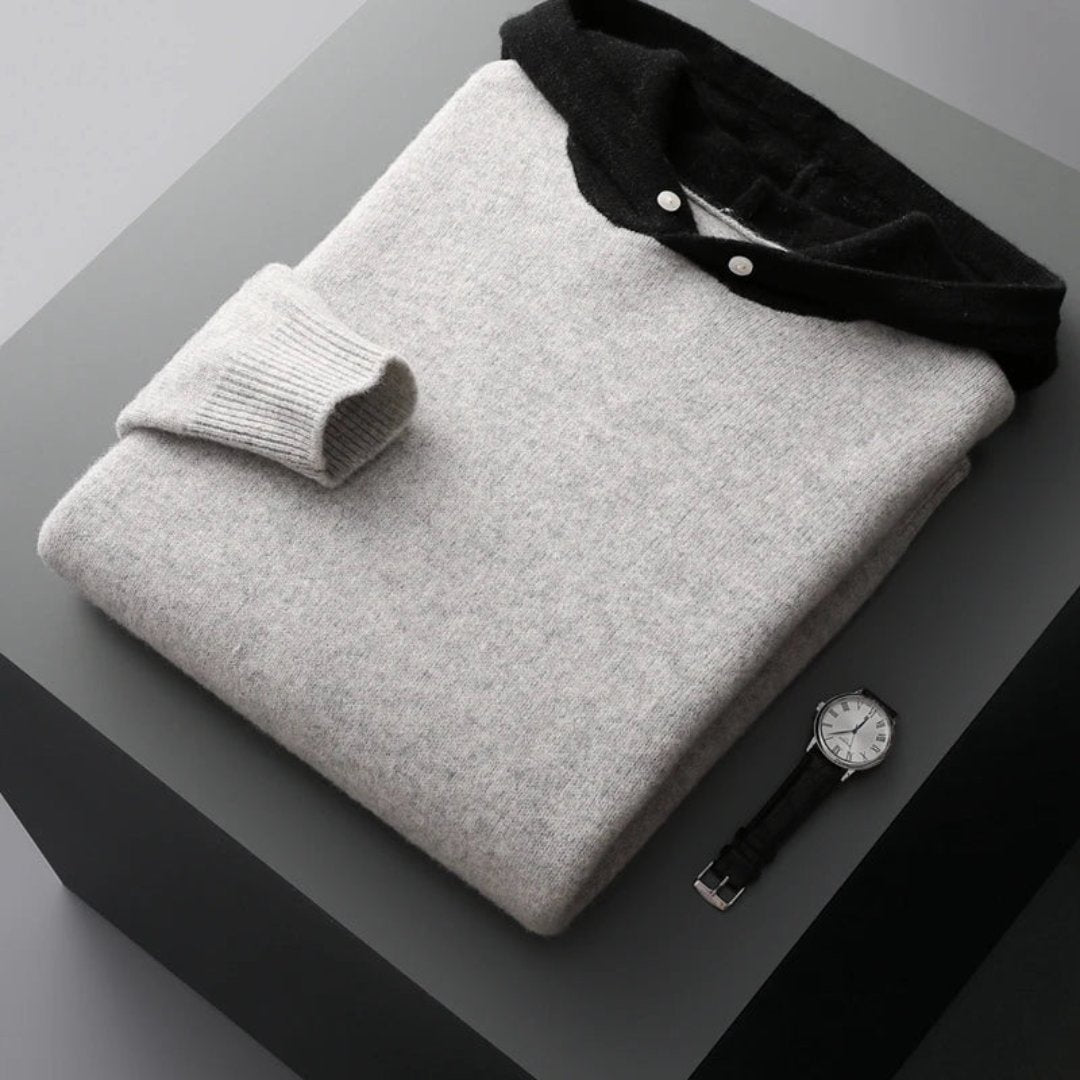 Bluza męska z kapturem | dwukolorowy design, detal V
