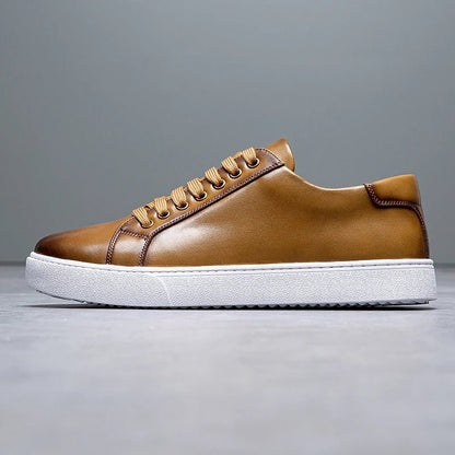Sneakersy męskie skórzane | wyściełana wkładka