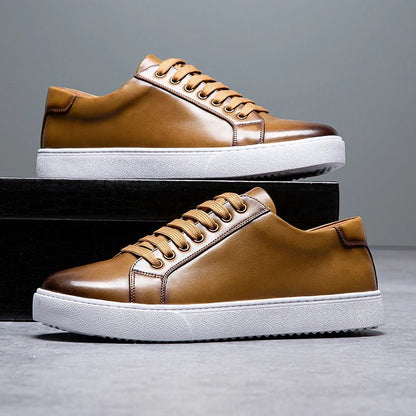 Sneakersy męskie skórzane | wyściełana wkładka