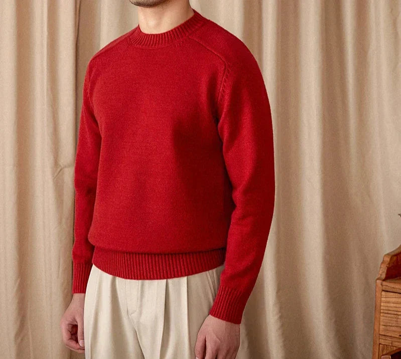 Sweter męski | zimowy, okrągły dekolt