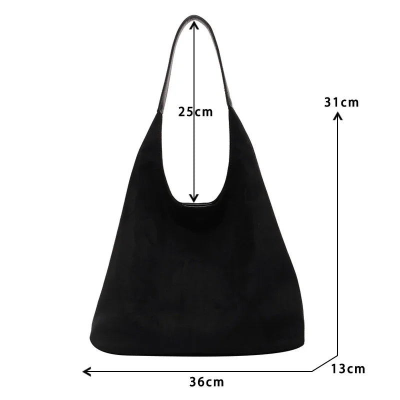 Torba na ramię | zamszowa, minimalistyczna