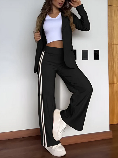 Leah - Komplet damski z żakietem | Dwuczęściowy zestaw, dopasowany krój | Elegancki styl do biura