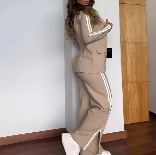 Leah - Komplet damski z żakietem | Dwuczęściowy zestaw, dopasowany krój | Elegancki styl do biura