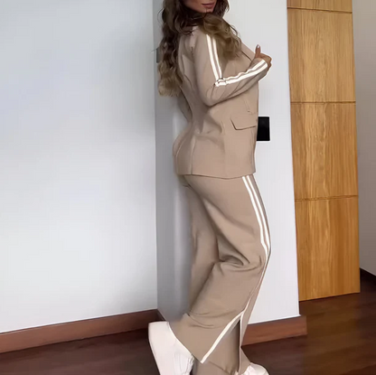 Leah - Komplet damski z żakietem | Dwuczęściowy zestaw, dopasowany krój | Elegancki styl do biura