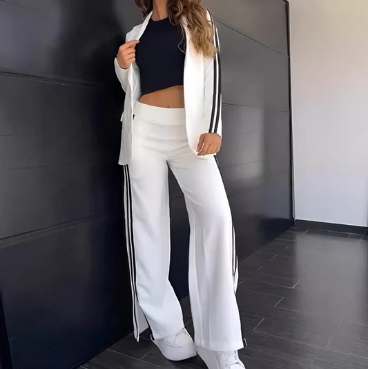 Leah - Komplet damski z żakietem | Dwuczęściowy zestaw, dopasowany krój | Elegancki styl do biura